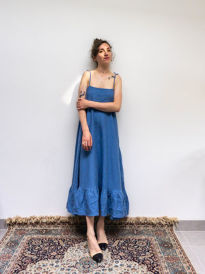 robe maria - lin bleu bleuet